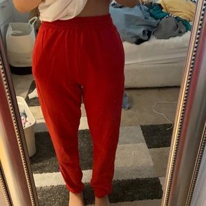 red sweatpants!! very lightly used